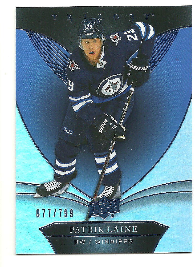 2018-19 Upper Deck Trilogy Blue #23 Patrik Laine 77/799 (image for) 2018-19 Upper Deck Trilogy Blue #23 Patrik Laine 77/799